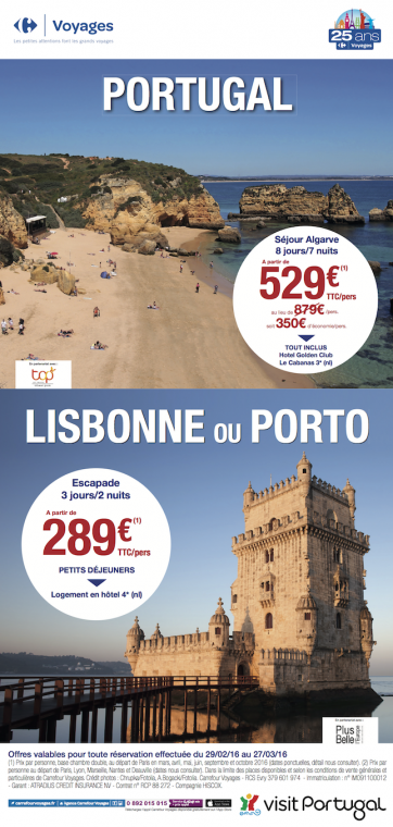 Offres PORTUGAL Carrefour Vacances Angers Grand Maine