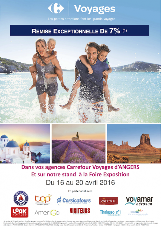 Offre Foire d'Angers Carrefour Voyages Grand Maine