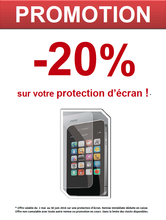 Promo protection écran Mister Minit Angers Grand Maine