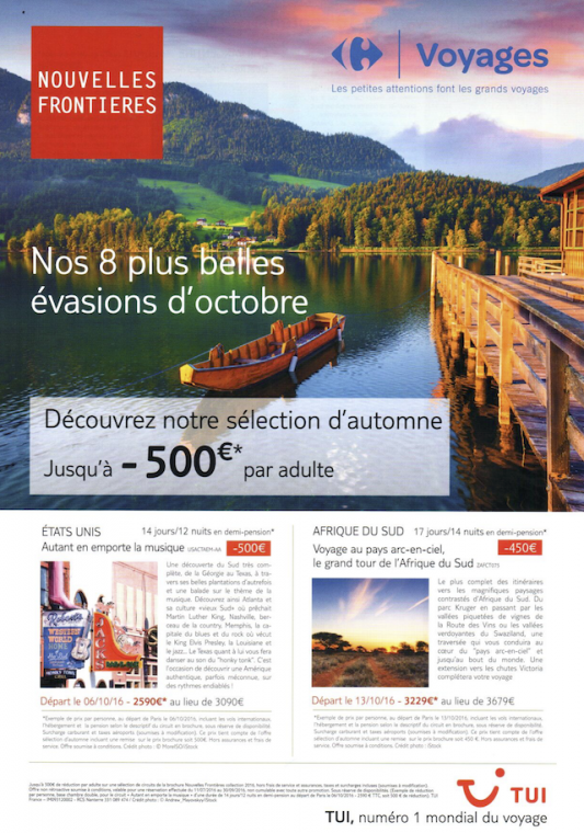 Offre Carrefour Voyages Nouvelles Frontières