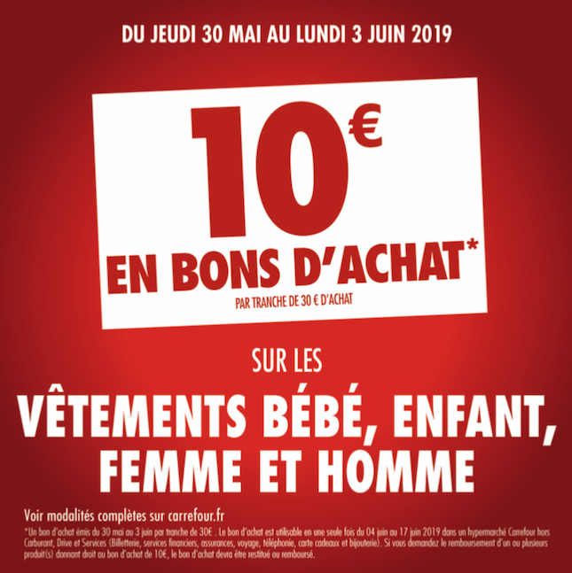 Offre 10 Euros En Bons D Achat Hypermarche Carrefour Grand Maine