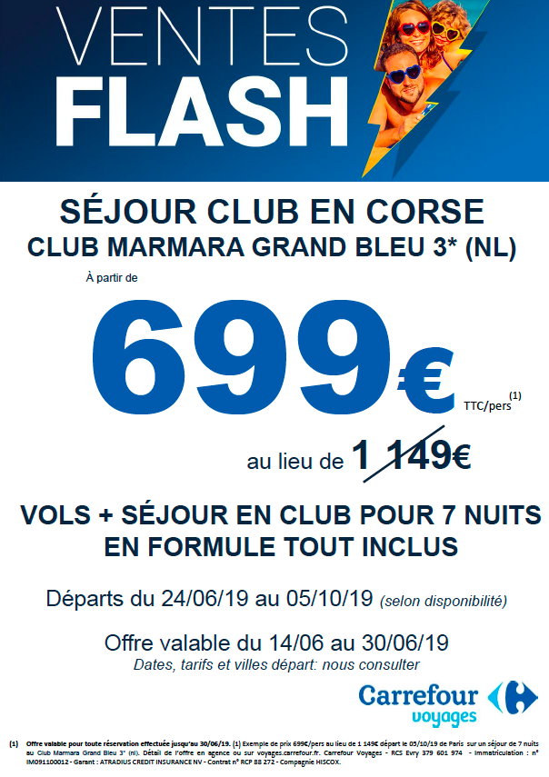 ventes flash carrefour voyages