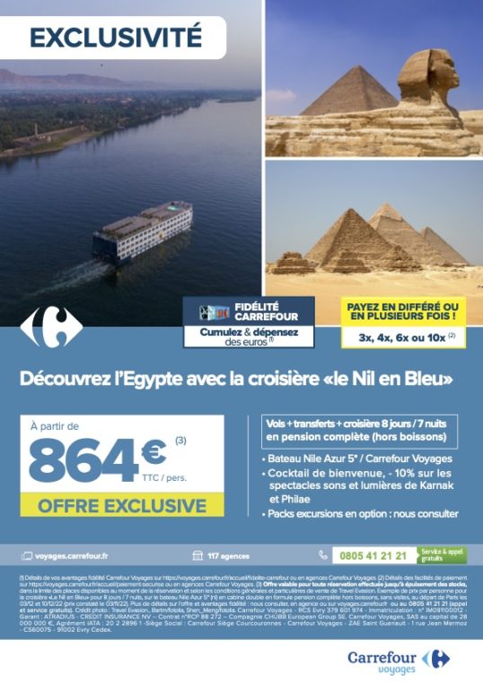Voyage en Egypte sur le Niel bleu