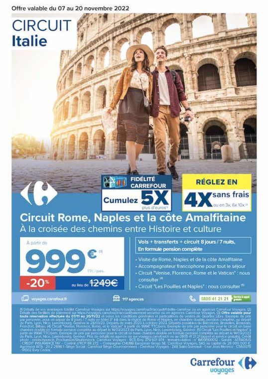 Circuit de 8 jours en Italie entre mars et octobre 2023