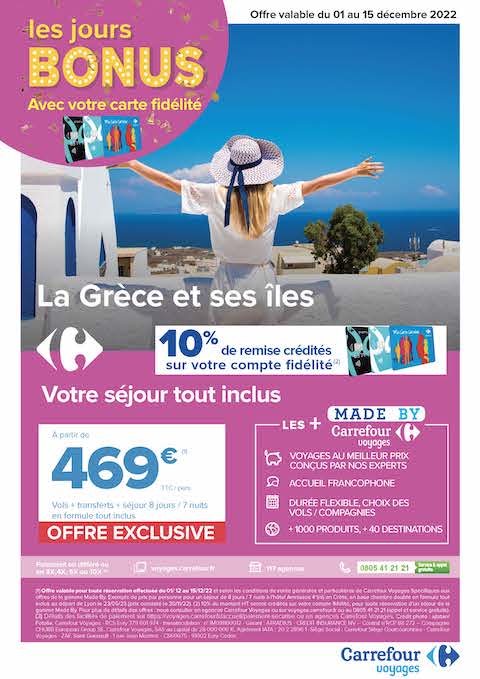 Carrefour Voyage jours bonus Grèce
