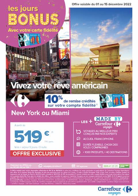 Les jours bonus de Carrefour Voyages