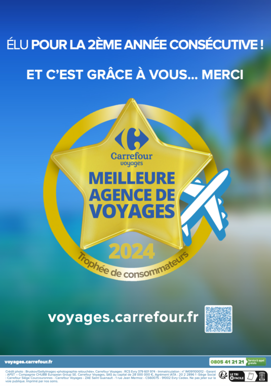Carrefour Voyages élue meilleure agence de voyage 2024 Grand Maine Angers