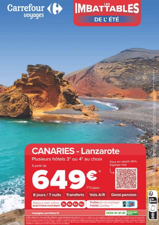 profitez des imbattables de l'été par carrefour voyages à lanzarote canaries