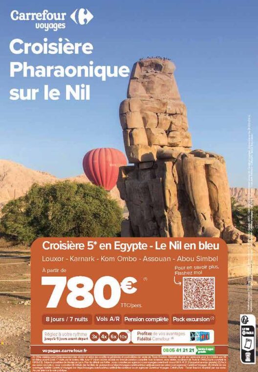profitez des imbattables de l'été par carrefour voyages en croisière au nil
