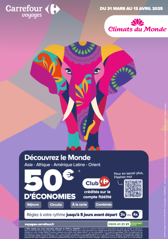 Affiche Climats du Monde de Carrefour Voyages de Grand Maine
