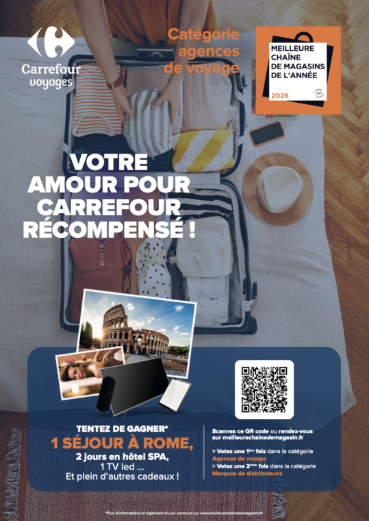 Carrefour Voyages de Grand Maine participe à l'élection de la meilleure chaîne de magasins de l'année 2026