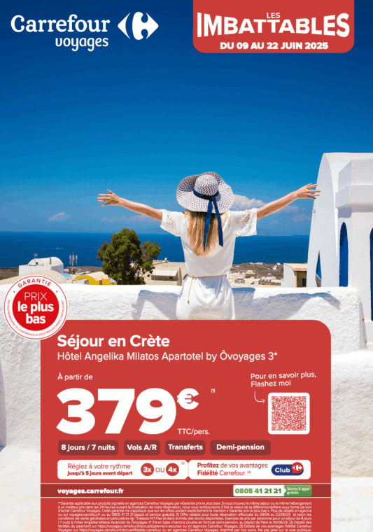 Offre Crète de Carrefour Voyages à Grand Maine