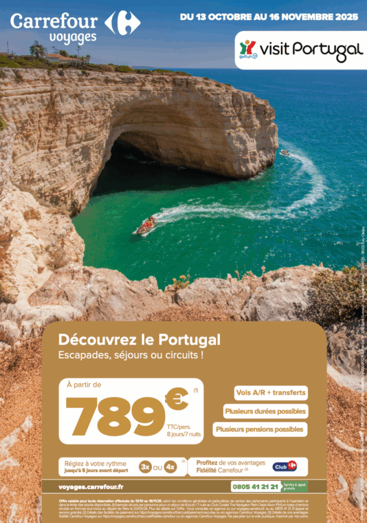 Offre Carrefour Voyages de Grand Maine - Portugal