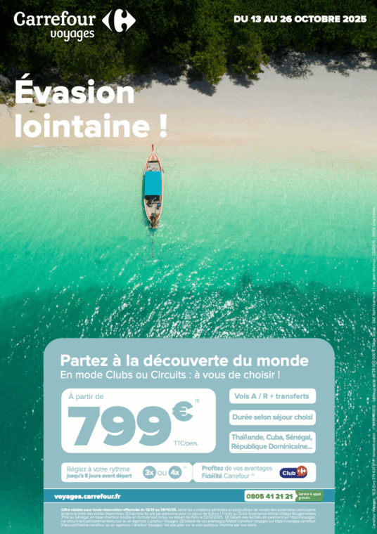 Offre Carrefour Voyages de Grand Maine