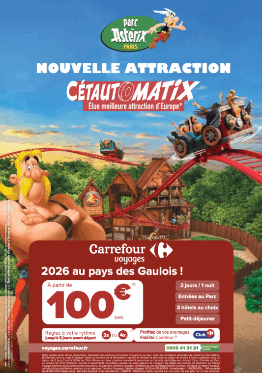 Parc Astérix avec Carrefour Voyages